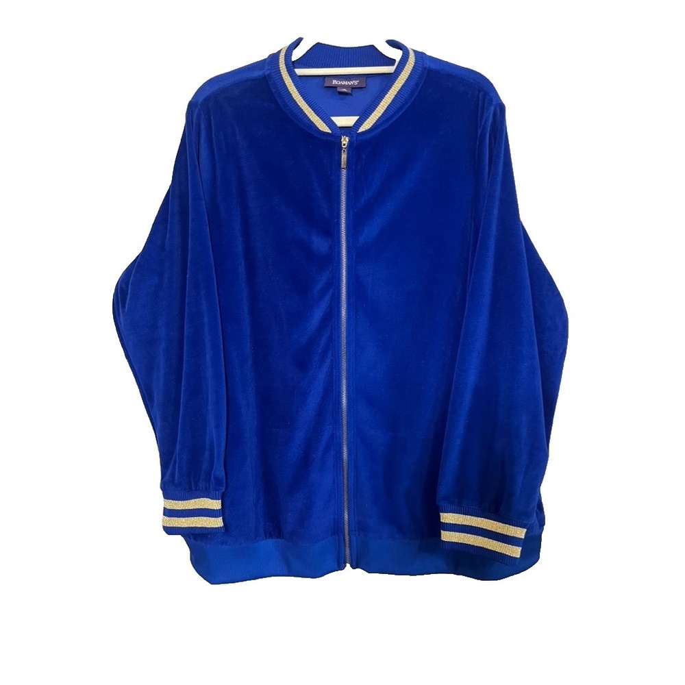 Colorful Velour Tracksuit Set Blue 1X Festive Metallic Shimmer Retro Holiday 80s